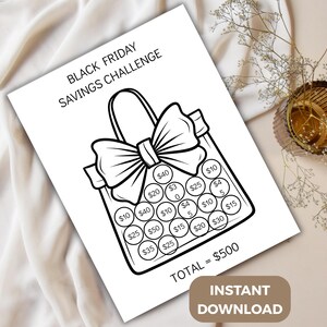 Black Friday Savings Challenge Black Friday Challenge Black Friday Planner Savings Challenge Printable Shopping Savings Funds Instant Print