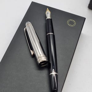Montblanc 144 Solitaire Doue Steel Cap Fountain Pen - 18k Medium Nib