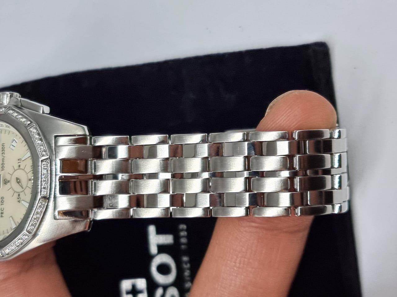Tissot PRC 100 Diamond Bezel Swiss MOP Dial Vintage Womens Watch Tissot PRC 100 Diamond Bezel Streel MOP Dial Quart Ladies  main image 3