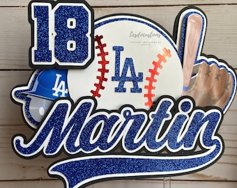 3D LA Dodgers Cake Topper - Personalized/custom party decor- Birthday decoration - baseball theme-  Dodger party