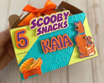 12 Scooby Doo inspired gable boxes  - The gang - Custom Scooby doo birthday party decor- Favor boxes- Candy boxes