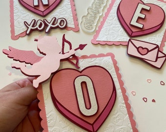 Valentine's day theme 1st birthday banner -High chair banner - photo prop banner- custom party decor -little sweetheart theme - party favors