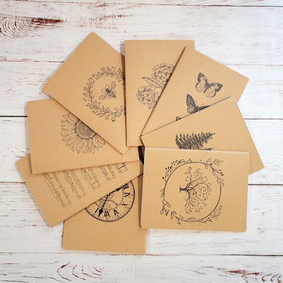 Mini Notebooks 2 PACK Mixed Variety Pages Kraft Cover Etsy