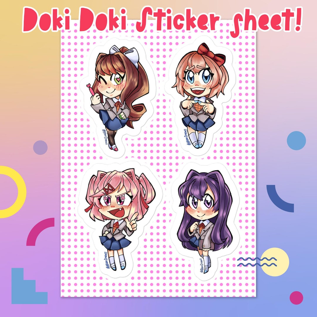 Doki Doki Sticker Sheet - Etsy