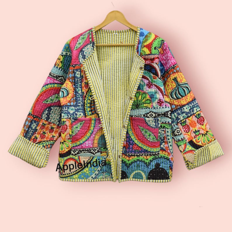 Naya Vintage Floral Casual Quilted Jacket