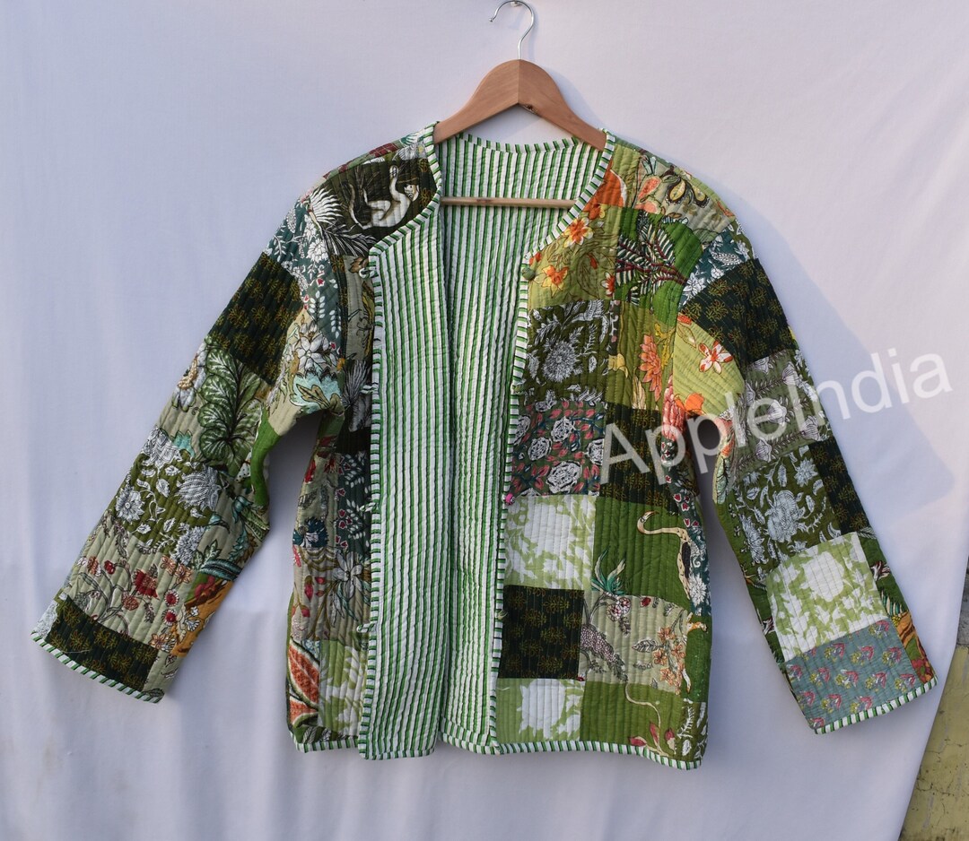 Retro Floral Patterned Quilted Jacket for Women main image 0