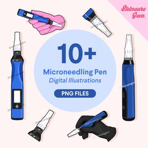 Skin pen Microneedling pen illustration (instant download)