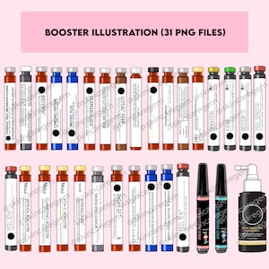 Booster Illustration, Digital file , Hydrafacial, PNG files, Esthetician (instant download)