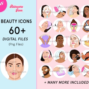 Beauty Icons Digital Illustration, PNG File, Esthetician , Beauty, Spa (Quick download)