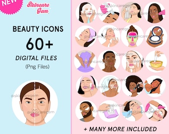 Beauty Icons Digital Illustration, PNG File, Esthetician , Beauty, Spa (Quick download)