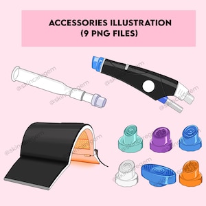9 ACCESSORIES ILLUSTRATIONS (instant download)