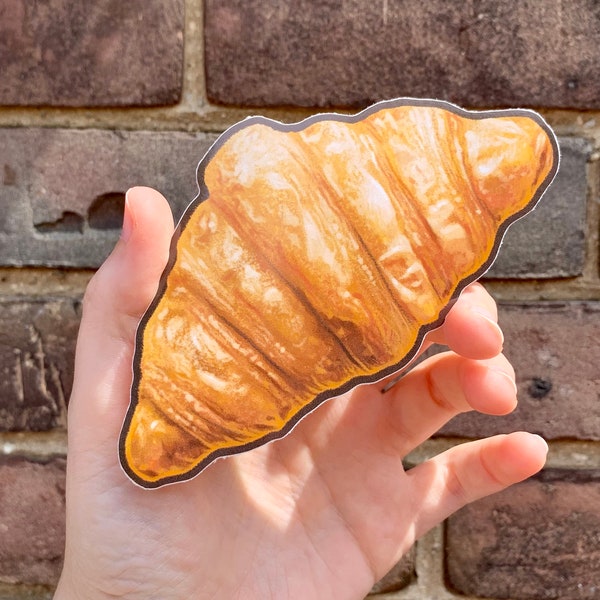 BIG CROISSANT sticker - magical croissant sticker / glossy vinyl sticker / weatherproof / waterproof / designed in Canada - made in the UK