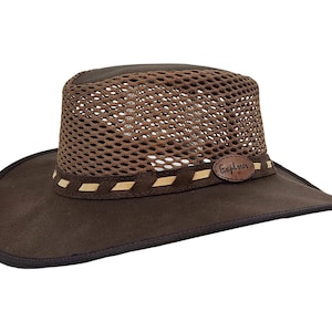 Suede Leather Hat | Safari Hat with Mesh Sides - Made in South Africa