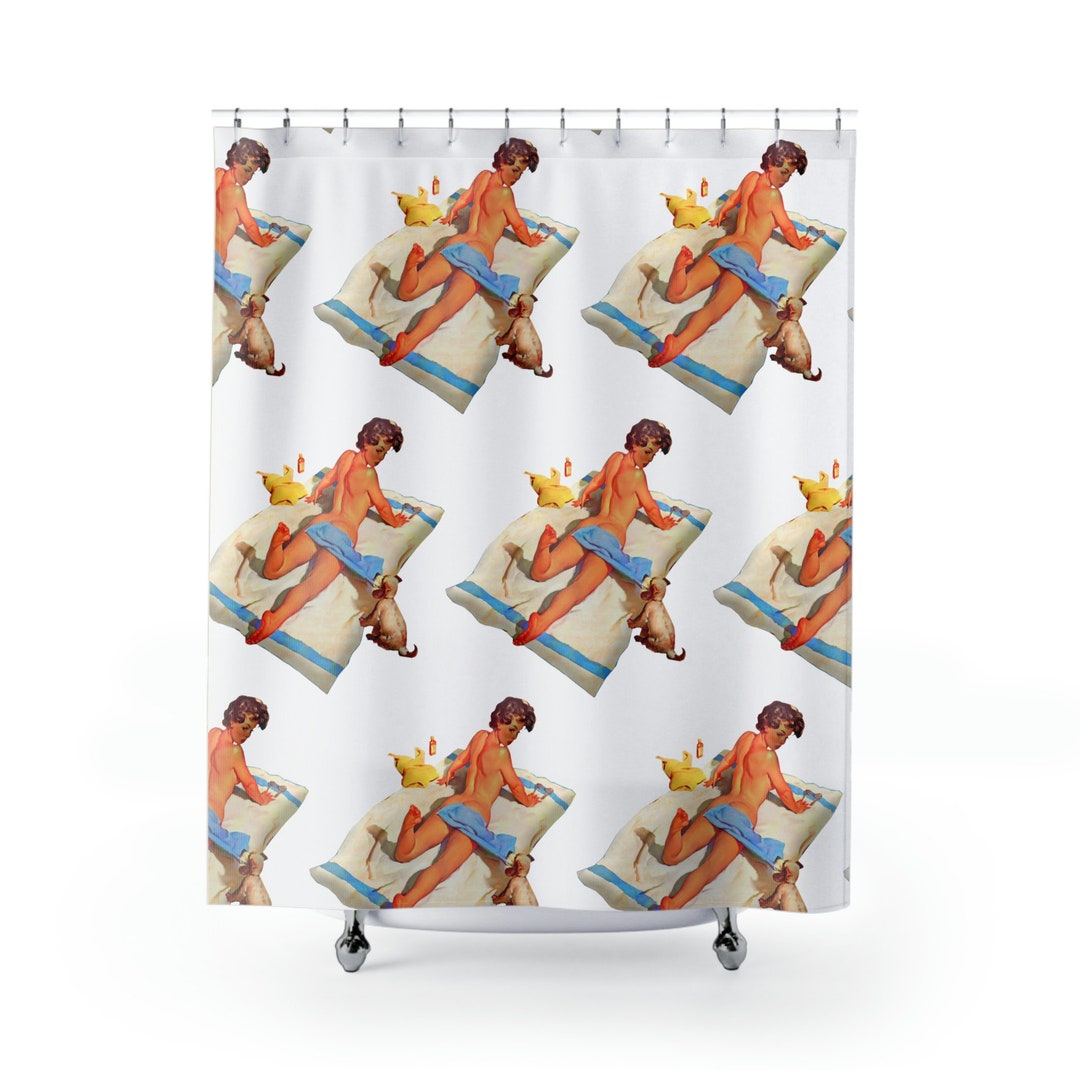 40s Pinup Girl Shower Curtain Home & Living Etsy