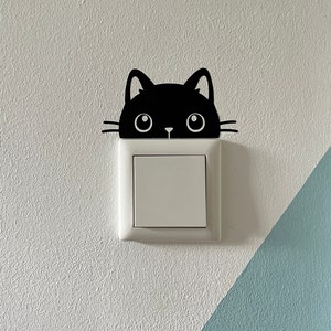 Wall decal sticker / light switch/socket cat / children's room