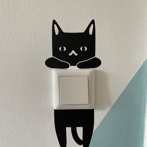 Wall decal sticker / light switch/socket cat / children's room