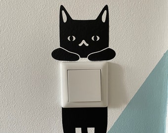 Wandtattoo Aufkleber / Lichtschalter/Steckdose Katze / Kinderzimmer