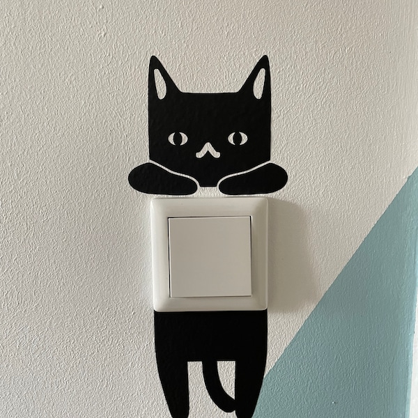 Wandtattoo Aufkleber / Lichtschalter/Steckdose Katze / Kinderzimmer