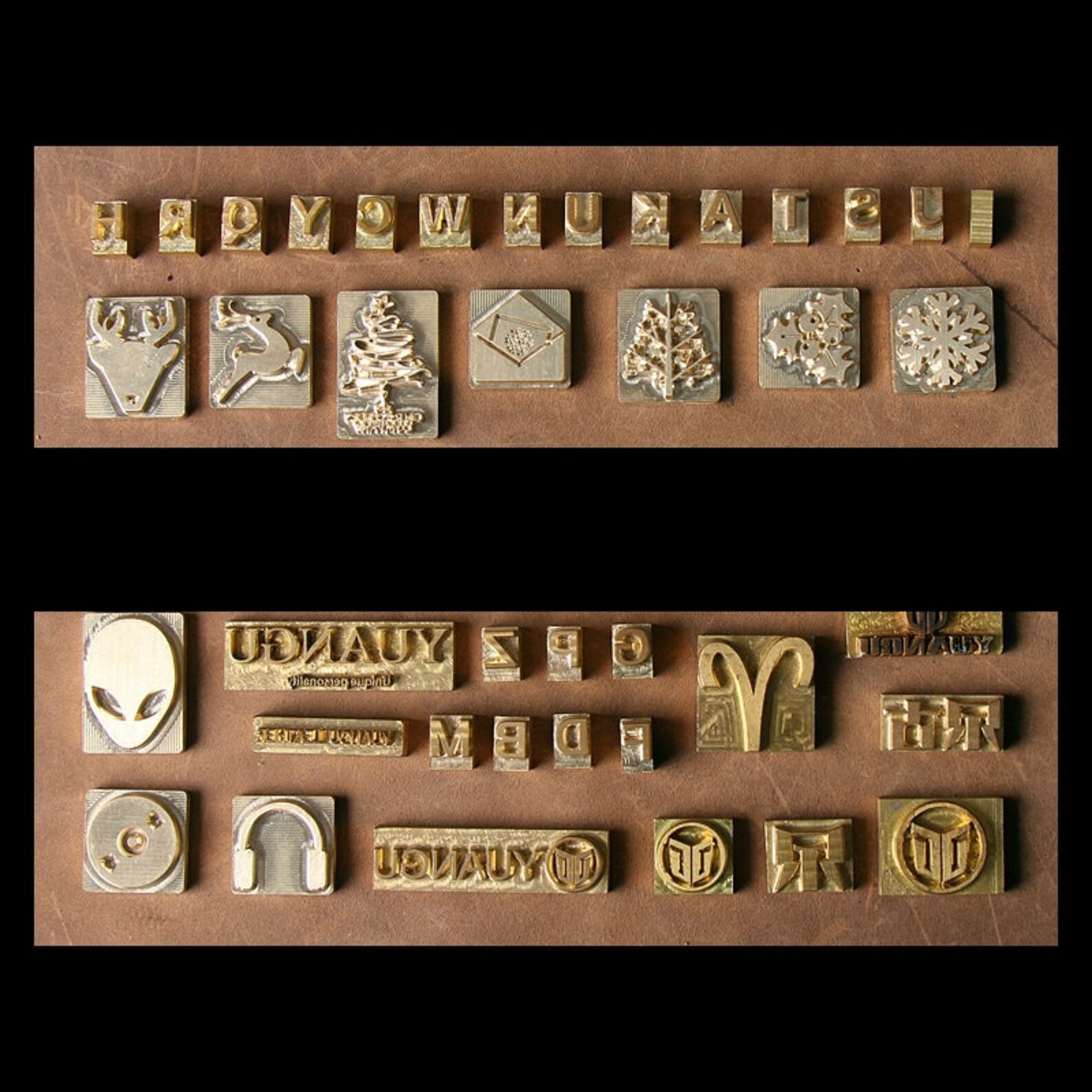 Custom Brass Embossing Stamps for Leather product ordered from Etsy