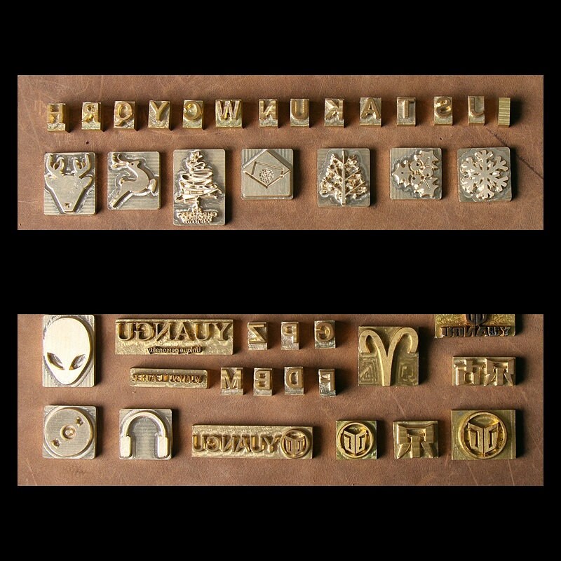 Custom Brass Embossing Stamps for Leather product ordered from Etsy