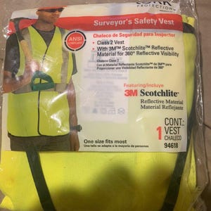 3M Tekk 94618 Surveyor&#39;s Safety Vest Class 2 Reflective New!!!