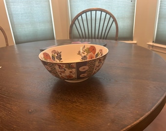 Vintage Imari Porzellan Schale Floral Goldrand 23 cm