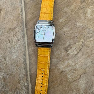 Honora Mother Of Pearl Watch Yellow Leather