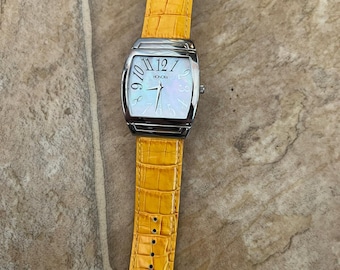 Honora Mother Of Pearl Watch Yellow Leather