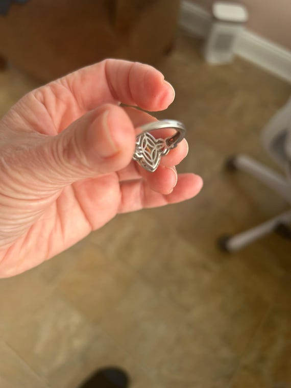 Solid 925 sterling silver ring with peridot and b… - image 7