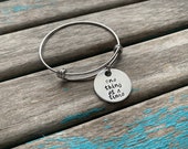 Quote Bracelet- quot one thing at a time quot pendant on a stainless steel adjustable bangle bracelet- Only 1 Available