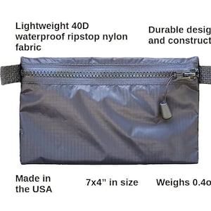 7x4&quot; Lightweight 40D Black Military Nylon Ripstop Waterproof Utility Hiking Camping Backpacking Survival Storage Gear bag