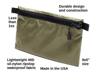 9x5" Lightweight 40D OD Green Ripstop waterproof Nylon Camping utility storage Gear bag