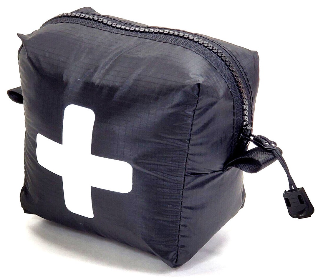 Ultralight 6x6x3 Black 40D Ripstop Nylon First Aid Hike Zipper Pouch