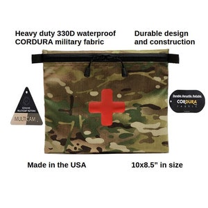 10x8.5&quot; Heavy Duty Military MULTICAM Camo 330D Waterproof CORDURA Tactical Camping Hiking Backpacking Survival Medical First Aid Gear Bag