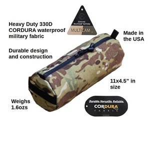 11x4.5&quot; Heavy Duty MULTICAM Camo 330D CORDURA waterproof round Storage Camping Hiking Backpacking Tactical Military Survival Gear Bag