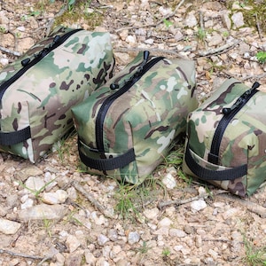 3-pack Heavy duty Tactical Multicam Military Camo 330D Cordura Waterproof Camping Hiking Backpacking Survival Gear Storage Bag