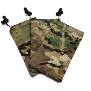 3-Pack 70D Ripstop Military Waterproof Nylon 7x4&quot; MULTICAM Camo Camping Hiking Backpacking Survival Gear Stuffsacks