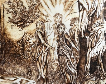 Dante's Divine Comedy Canto Wood Burned Hangable Panel