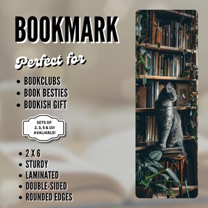 Cat in LIbrary Bookmarker|Book lover gift| Christmas gift|Book Club| Bookmark|Cat lover gift
