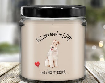 Fox terrier candle Fox Terrier Dog candle Pet candle Dog lover candles Fox Terrier Dog mom candles I love my Fox Terrier