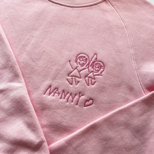 Custom Kids Art Embroidered Tshirt or Personalised Hoodie, Sentimental Gift for Dad, fathers day mens jumper, christmas present for grandpa imagem 5