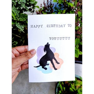 Tarjeta de felicitación hecha a mano con pintura acrílica original. Tarjeta de felicitación de cumpleaños con temática de mascotas. Regalo para cumpleaños de perro, dueño de mascota o amante de los perros.