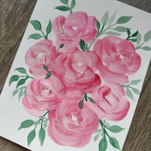 Carte de voeux peinte à la main avec peinture acrylique originale. Parfait pour la Saint-Valentin. Carte de qualité supérieure pour le spécial.