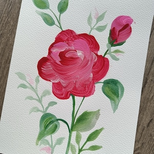 Carte de voeux peinte à la main avec peinture acrylique originale. Parfait pour la Saint-Valentin. Carte de qualité supérieure pour le spécial.