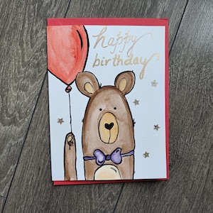 Tarjeta de felicitación hecha a mano con pintura acrílica original. Tarjeta de felicitación de cumpleaños con temática de mascotas. Regalo para cumpleaños de perro, dueño de mascota o amante de los perros.