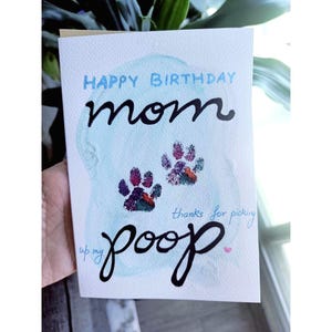 Tarjeta de felicitación hecha a mano con pintura acrílica original. Tarjeta de felicitación de cumpleaños con temática de mascotas. Regalo para cumpleaños de perro, dueño de mascota o amante de los perros.