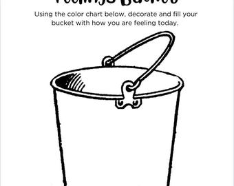 Feelings Bucket Worksheet 100% Customizable Canva Template (Social Emotional Learning)