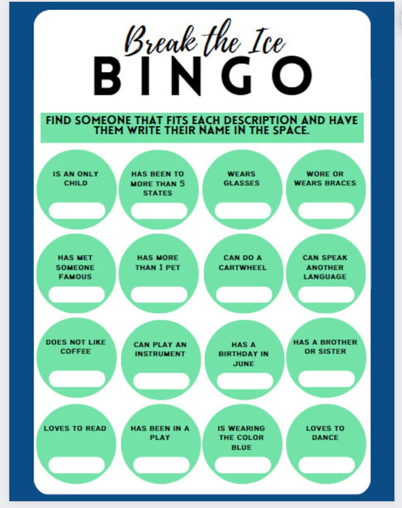 Icebreaker Bingo 100 Customizable Canva Template 3 Cards for Classroom