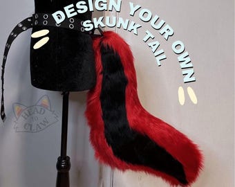 Design Your Own Skunk Fursuit Tail - Furry Commission Cosplay Costume Cute Kemonomimi