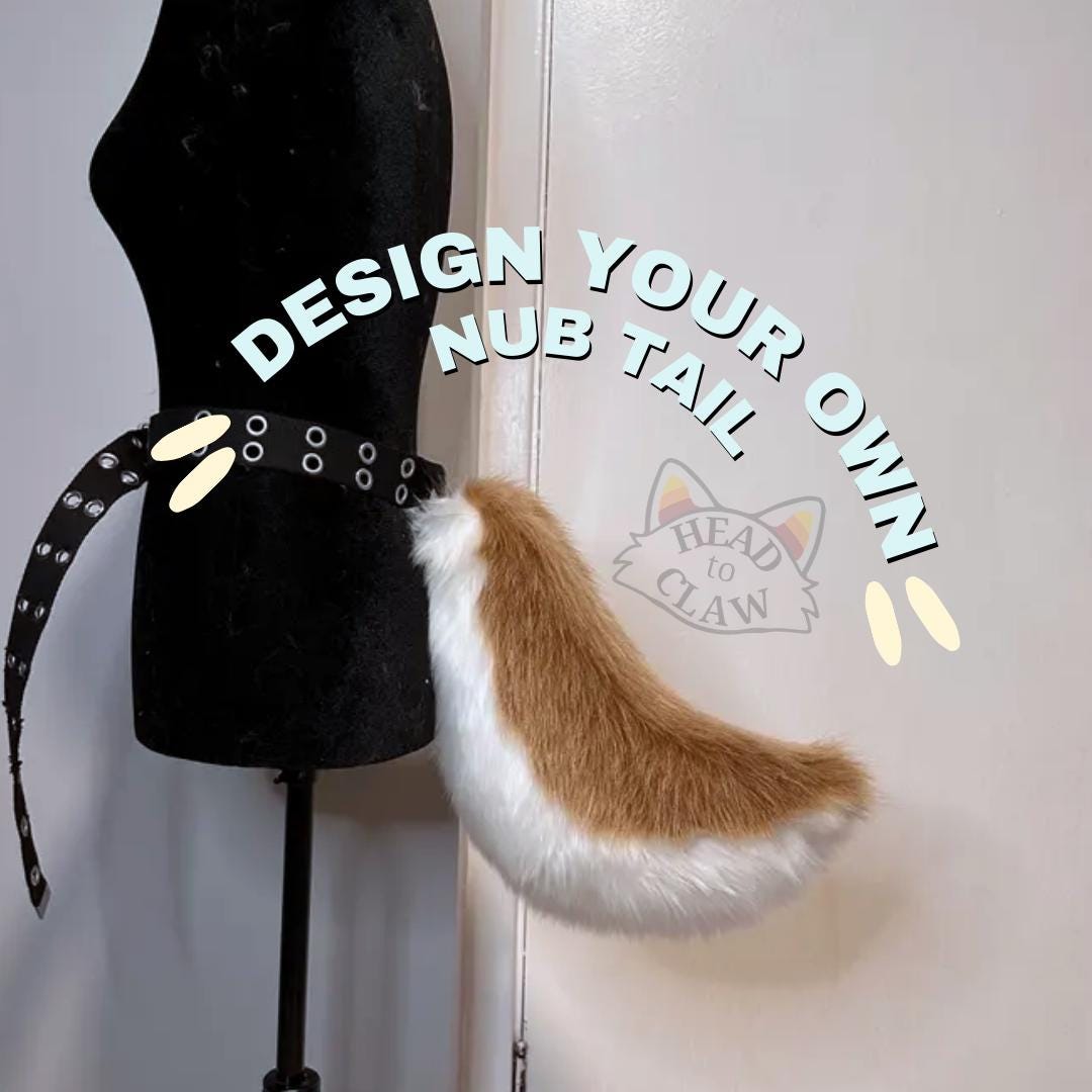 Design Your Own Nub Fursuit Tail - Furry Commission Cosplay Costume Cute Dog Puppy Kemonomimi